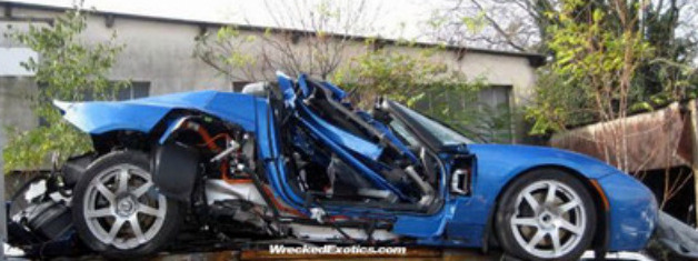 Tesla Roadster Wreck